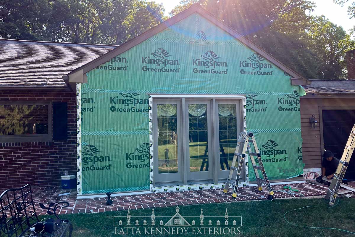 Preparation for new Hardie siding in the front